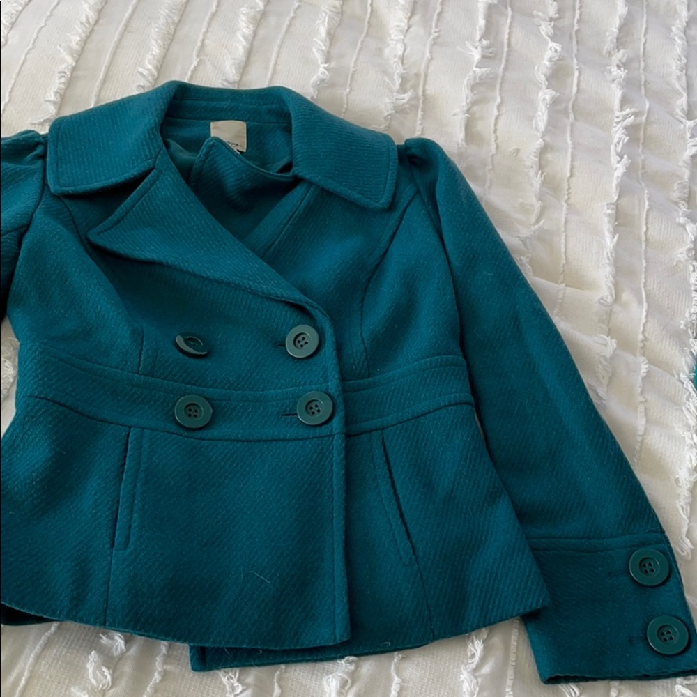Nordstrom Teal Pea Coat